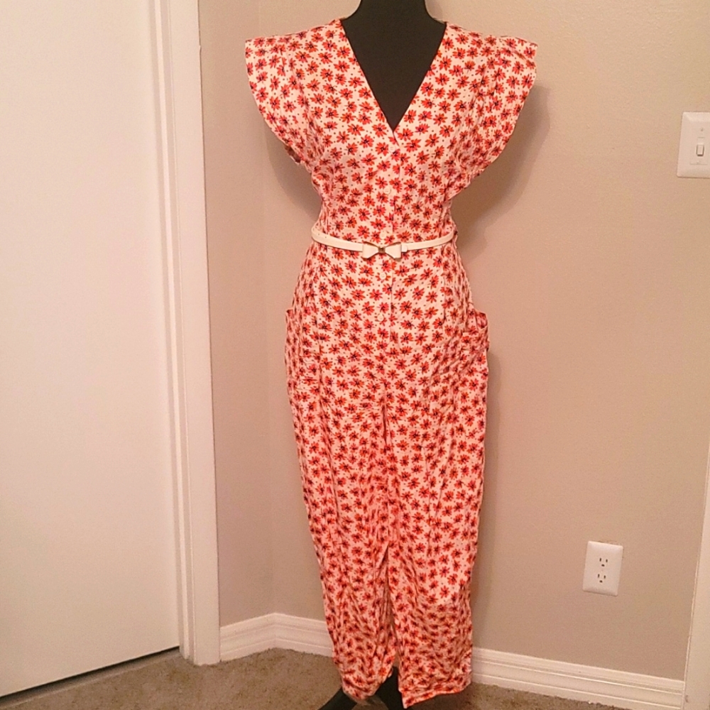 Zara floral jumpsuit NWOT